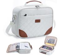Housse de bible pour homme et femme - Sac de bible de taille moyenne et fourre-tout - Grand étui de transport de la Bible avec bandoulière, boucles de stylo amovibles pour accessoires de bible, cadeau