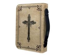 Housse de Bible Vintage en PU avec Poignée et Fermeture Éclair | Transport Sûr, Rangement Protégé, Usage Bibliothèque et Voyage, Couleur Kaki, pour Femmes et Hommes