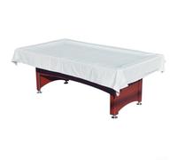 Housse de billard en PVC imperméable et fibre de verre pour tables de billard et de tennis de la poussière et des intempéries pour tables de 2,1 m et 2,4 m (256 x 155 cm, blanc)