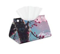 Housse de boîte à mouchoirs à imprimé de petites fleurs roses - Organiseur de papier facial moderne en cuir synthétique pour voiture, chambre à coucher