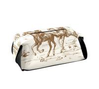 Housse de boîte à mouchoirs American Wild West Desert Cowboys en cuir pour salle de bain voiture serviettes 24 x 13 x 9,1 cm