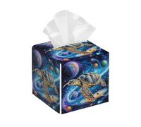 Housse de boîte à mouchoirs carrée en cuir, motif tortue de mer, distributeur de papier pour le visage, la salle de bain, la voiture