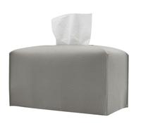 Housse de boîte à mouchoirs carrée en cuir pour salon et cuisine, facile à nettoyer, il suffit de l'essuyer avec un chiffon humide (gris clair)