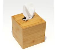 Housse de boîte à mouchoirs carrée Kleenex faite à la main pour tables, salle de bain, bureau et décoration rustique moderne - Housse de boîte à mouchoirs décorative en bambou avec ajustement