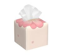 Housse de boîte à mouchoirs carrée/motif petites fleurs de cerisier roses avec ceinture inférieure, pour décoration moderne de maison et de bureau
