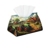 Housse de boîte à mouchoirs double face en cuir pour bureau, maison, spa, bureau, salle de bain, chambre à coucher, coiffeuse, comptoir, tables de nuit, bureau, voiture, tracteur, ferme