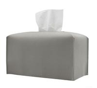 Housse de boîte à mouchoirs en cuir avec design pliable pour la maison et le bureau en jaune, noir, blanc, gris clair, vert lac (gris clair)