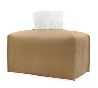 Housse de boîte à mouchoirs en cuir avec design pliable pour la maison et le bureau en jaune, noir, blanc, gris clair, vert lac (jaune)