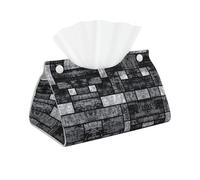 Housse de boîte à mouchoirs en cuir - Imprimé abstrait gris - Support de boîte Kleenex pour la maison, la salle de bain, le bureau, la table basse, la voiture