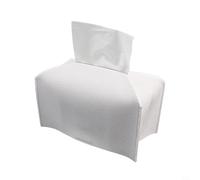 Housse de boîte à mouchoirs en cuir pliable pour la maison et le bureau en jaune, noir, blanc, gris clair, vert lac (blanc)