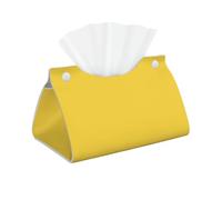 Housse de boîte à mouchoirs en similicuir de haute qualité Jaune viol