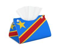 Housse de boîte à mouchoirs Longue avec Drapeau du Congo - Imperméable, légère et Pliable avec Ouverture à Deux Boutons pour Une Utilisation Pratique