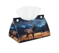 Housse de boîte à mouchoirs longue Elk In The Meadow - Porte-mouchoirs en similicuir élégant pour salle de bain, salon, bureau, chambre à coucher, voiture