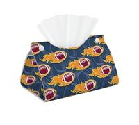 Housse de boîte à mouchoirs longue et moderne, pliable en cuir, accessoires pour salle de bain, bureau, voiture, table, décoration d'intérieur, boîte à mouchoirs en forme de balles de rugby brûlantes