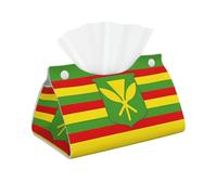 Housse de boîte à mouchoirs motif drapeau hawaïen - Support carré élégant pour coiffeuse, commode, table de nuit, comptoir, noir