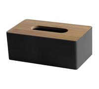 Housse de boîte à mouchoirs rectangulaire avec couvercle en bois, résistante à la poussière, moderne et simple, pour table, salle de bain, voiture, bureau, boîte à mouchoirs noir, 21,6 x 11,9 x 8,6 cm
