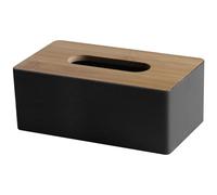 Housse de boîte à mouchoirs rectangulaire avec couvercle en bois, résistante à la poussière, moderne, simple, pour table, salle de bain, voiture, bureau, maison, noir, 21,6 x 11,9 x 8,6 cm