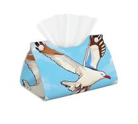 Housse de boîte à mouchoirs rectangulaire en cuir synthétique avec mouettes volantes pour salle de bain, table et voiture