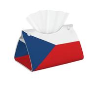 Housse de boîte à mouchoirs rectangulaire en cuir synthétique imperméable avec drapeau de la République tchèque pour salle de bain