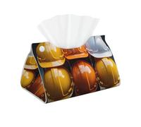 Housse de boîte à mouchoirs rectangulaire en cuir synthétique - Organisateur de papier facial - Casques de construction - Distributeur de papier décoratif - Pour salle de bain, table et voiture