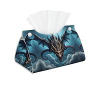 Housse de boîte à mouchoirs rectangulaire moderne en similicuir avec motif dragon volant - Distributeur de lingettes - Pour salle de bain, chambre à coucher, coiffeuse, comptoir, bureau, voiture