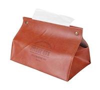 Housse de Boîte à Mouchoirs, Support de Boîte à Mouchoirs en Cuir PU Rectangulaire Couvre Organisateur Décoratif pour Voiture de Salle de Bain de Table (Orange)