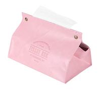 Housse de Boîte à Mouchoirs, Support de Boîte à Mouchoirs en Cuir PU Rectangulaire Couvre Organisateur Décoratif pour Voiture de Salle de Bain de Table (Rose)