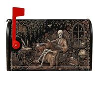 Housse de boîte aux lettres magnétique avec citation squelette gothique | Art gothique, enveloppes de boîte aux lettres, gothique érudit, esthétique victorienne, lecture de squelette
