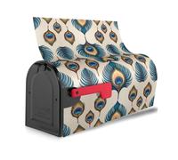 Housse de boîte aux lettres magnétique avec motif plume de paon - Étanche - Installation facile