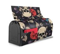 Housse de boîte aux lettres magnétique avec motif tête de mort et fleur - Étanche - Installation facile