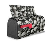 Housse de boîte aux lettres magnétique avec motif tête de mort noire - Étanche - Installation facile