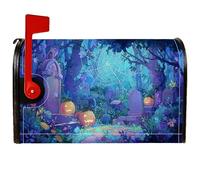 Housse de boîte aux lettres magnétique citrouille, Halloween fantaisie, toile d'araignée tombe, couverture de boîte aux lettres saisonnière pour décoration de porche, 45,7 x 53,3 cm