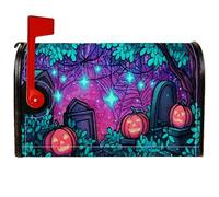 Housse de boîte aux lettres magnétique citrouille, toile d'araignée, pierre tombale, Halloween, décoration de maison et de jardin, 53,3 x 64,9 cm