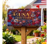 Housse de boîte aux lettres magnétique Eagle pour décoration de jardin et extérieur Motif clochette patriotique festive Rose Jour de l'indépendance 45,7 x 53,3 cm