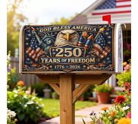 Housse de boîte aux lettres magnétique Eagle - Statue patriotique vintage des drapeaux - Jour de l'indépendance - Rouge - Pour décoration de porte d'entrée - 45,7 x 53,3 cm