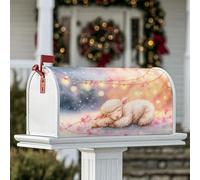 Housse de boîte aux lettres magnétique en agneau, guirlande lumineuse d'hiver fantaisie, pour décoration de pelouse, 53,3 x 64,9 cm