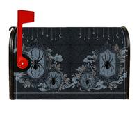 Housse de boîte aux lettres magnétique en forme d'araignée pour décoration de jardin et de terrasse, style gothique, rustique, Halloween, noir, 53,3 x 64,9 cm