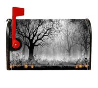 Housse de boîte aux lettres magnétique en forme d'arbre pour Halloween, gothique, citrouille, brouillard, Halloween, décoration de maison et de jardin, 53,3 x 64,9 cm