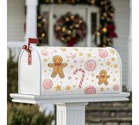 Housse de boîte aux lettres magnétique en forme de bonhomme en pain d'épices pour décoration de jardin ou extérieur Motif bonhomme en pain d'épices 45,7 x 53,3 cm Rouge