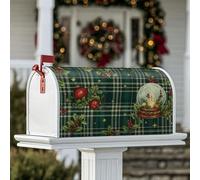 Housse de boîte aux lettres magnétique en forme de boule à neige pour décoration de maison et de jardin, 45,7 x 53,3 cm, vert