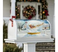 Housse de boîte aux lettres magnétique en forme de boule à neige pour décoration de maison et de jardin, 53,3 x 64,9 cm, bleu