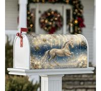 Housse de boîte aux lettres magnétique en forme de cheval magique, étoiles fantaisistes festives scintillantes pour décoration de pelouse, 45,7 x 53,3 cm