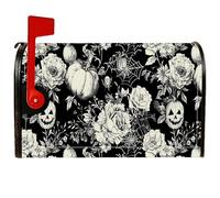 Housse de boîte aux lettres magnétique en forme de citrouille, Halloween, gothique, rose, araignée, Halloween, protection de boîte aux lettres pour décoration de porte d'entrée, 45,7 x 53,3 cm