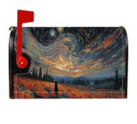 Housse de boîte aux lettres magnétique en forme de citrouille, motif chat fantaisie, ciel étoilé, Halloween, pour décoration de jardin, cour, 53,3 x 64,9 cm