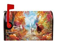 Housse de boîte aux lettres magnétique en forme de citrouille, pour décoration de jardin et extérieur, 45,7 x 53,3 cm, orange