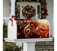 Housse de boîte aux lettres magnétique en forme de clé de sol - Ornements festifs élégants et festifs - Décoration de boîte aux lettres de Noël - Rouge - 53,3 x 64,9 cm