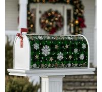 Housse de boîte aux lettres magnétique en forme de flocon de neige, étoile traditionnelle festive, pommes de pin, protection pour boîte aux lettres de Noël, décoration de porche, 53,3 x 64,9 cm