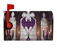 Housse de boîte aux lettres magnétique en verre teinté gothique effrayant pour Halloween Violet 45,7 x 53,3 cm
