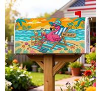 Housse de boîte aux lettres magnétique motif oiseau tropical, pour cocktail, plage, plage, décoration extérieure, 53,3 x 64,9 cm