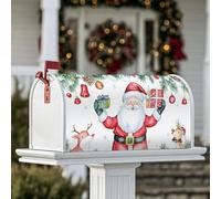 Housse de boîte aux lettres magnétique Père Noël, cadeau fantaisie ludique pour boîte aux lettres de Noël, décoration de porche, 45,7 x 53,3 cm